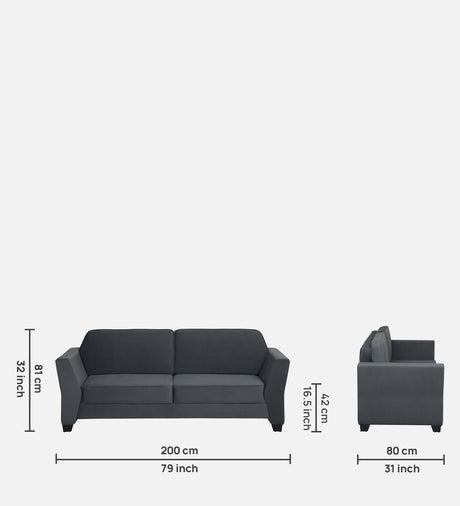 SANTORI Three Seater Upholstered Sofa Velvet - 12 Months Warranty - TAR