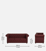 RAJ Three Seater Upholstered Sofa Leatherette - 12 Months Warranty - MAROON