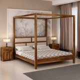 Maurus Solid Sheesham Wood Poster Bed - 3 Years Warranty