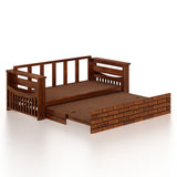 Italian Solid Sheesham Wood 3 Seater Sofa Cum Bed With Mini Storage and Side Pockets - 3 Years Warranty