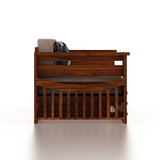 OSLO Solid Sheesham Wood 3 Seater Sofa Cum Bed With Mini Storage and Side Pockets - 3 Years Warranty