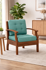 RAYON Solid Sheesham Wood Single Seater Sofa - 3 Year Warranty (LUXE EDITION)