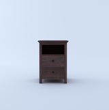 Swift Solid Sheesham Wood Bedside Table With Two Drawer Storage -3 Years Warranty