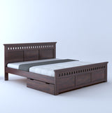 Armania Solid Sheesham Wood Bed With Two Drawer Storage - 3 Years Warranty
