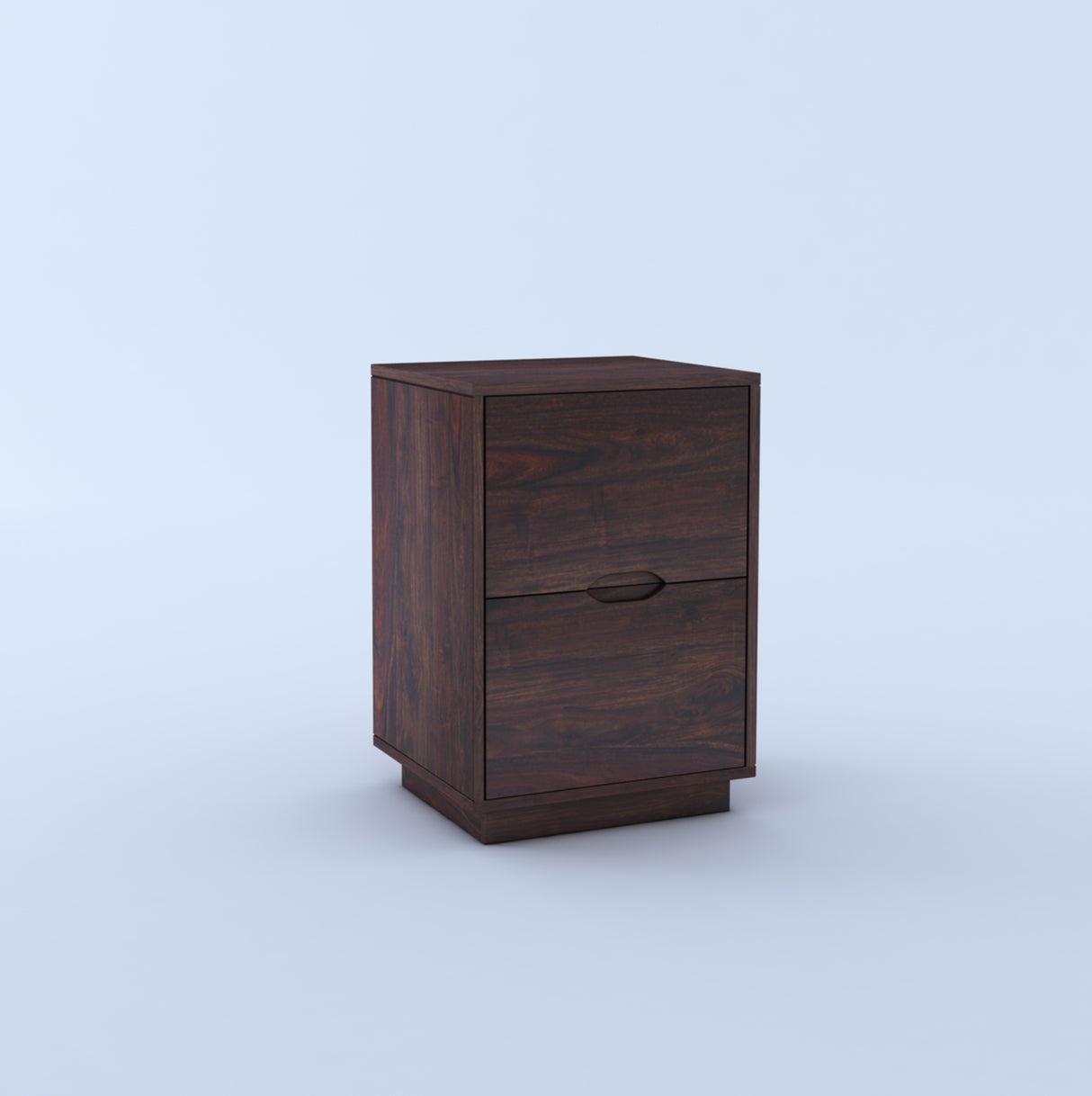 Foster Solid Sheesham Wood Bedside With Two Drawer Storage - 3 Years Warranty