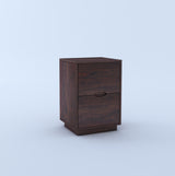 Foster Solid Sheesham Wood Bedside With Two Drawer Storage - 3 Years Warranty
