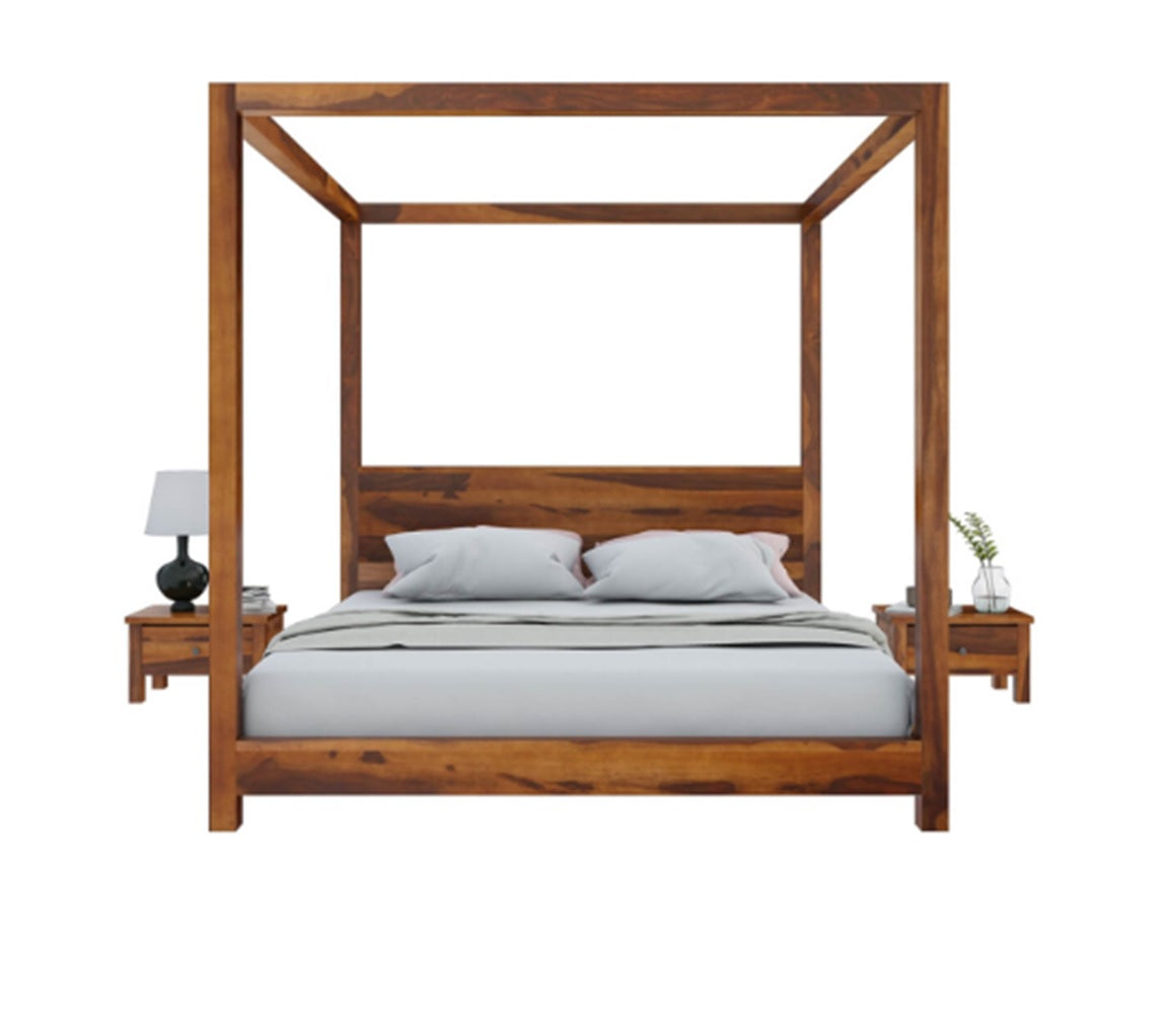 Maldives Solid Sheesham Wood Poster Bed - 3 Years Warranty