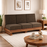 RONNY Solid Sheesham Wood 3 Seater Sofa - 3 Year Warranty (LUXE EDITION)