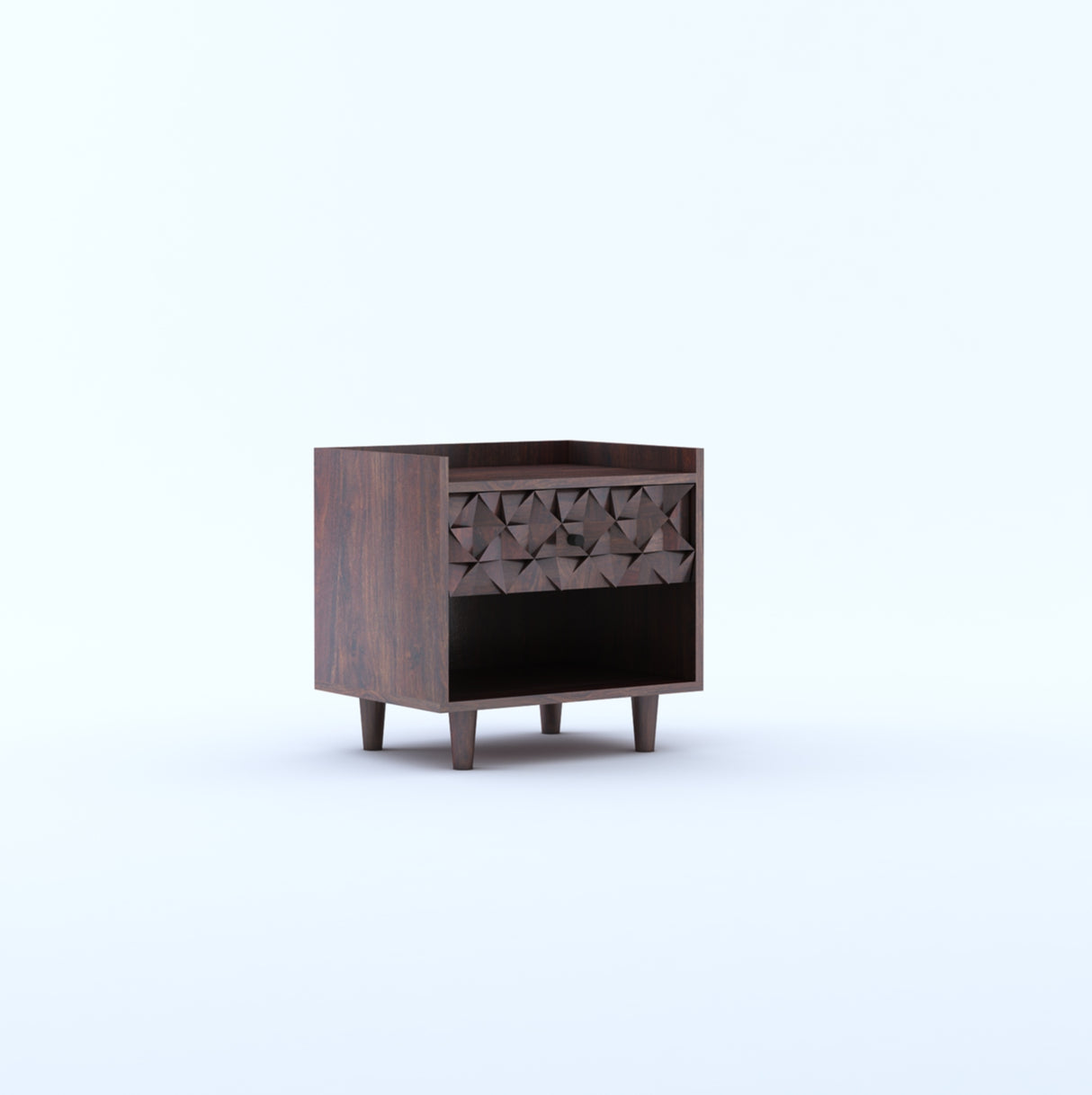 Raj Solid Sheesham Wood Bedside One Drawer Storage - 3 Years Warranty