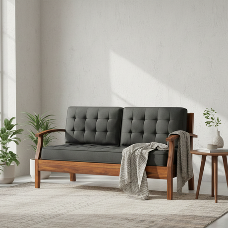 RAYON Solid Sheesham Wood 3 Seater Sofa - 3 Year Warranty (LUXE EDITION)