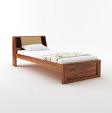 Mayor Solid Sheesham Wood Single Size Bed With Headboard Storage - 3 Years Warranty