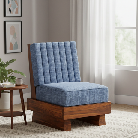 RONNY Solid Sheesham Wood Single Seater Sofa - 3 Year Warranty (LUXE EDITION)