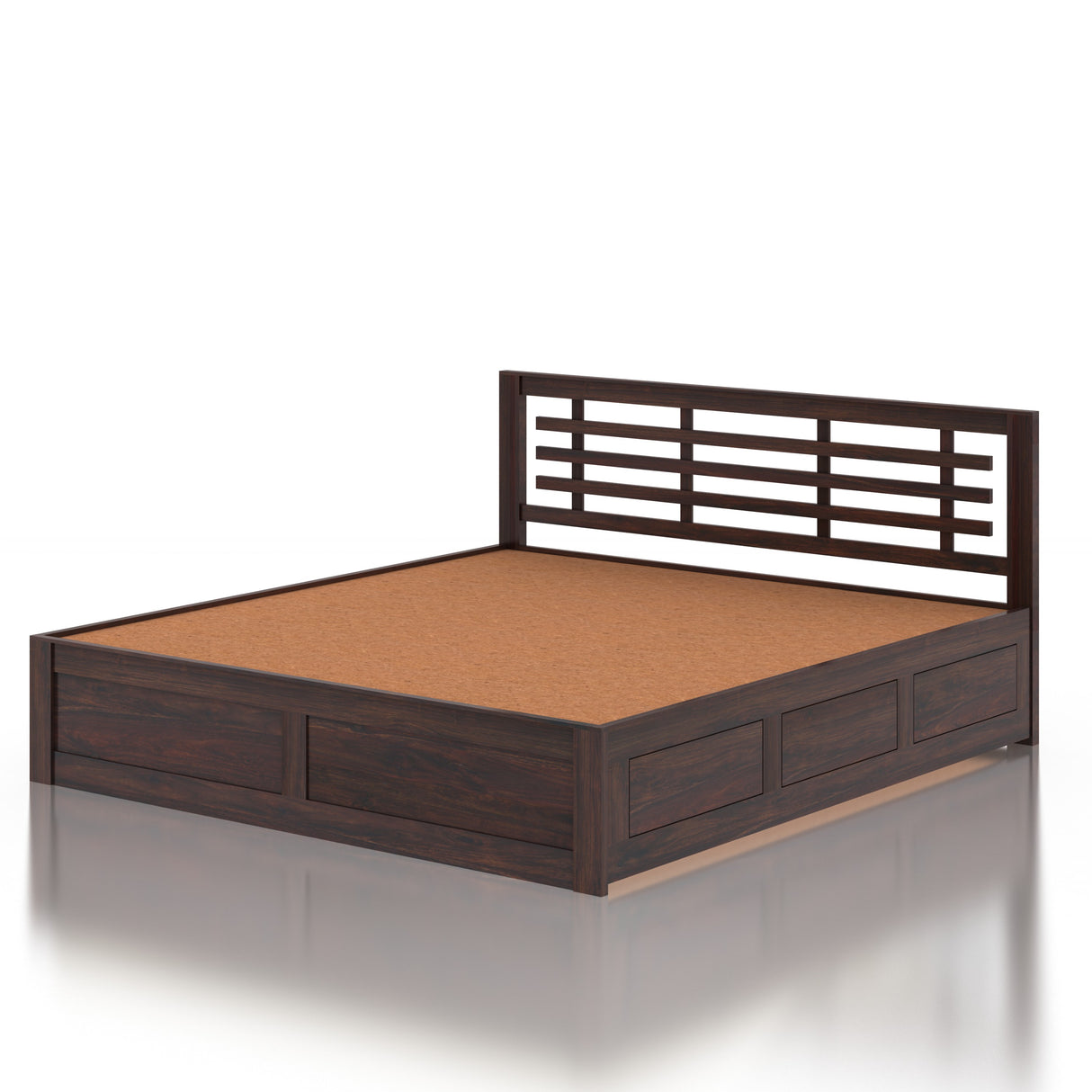 Lyon Solid Sheesham Wood Hydraulic Box Storage Bed - 3 Years Warranty