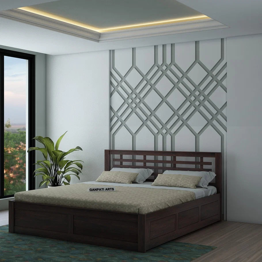 Lyon Solid Sheesham Wood Bed With Box Storage -  3 Years Warranty features