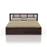 Lyon Solid Sheesham Wood Bed With Box Storage -  3 Years Warranty