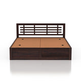 Lyon Solid Sheesham Wood Bed With Box Storage -  3 Years Warranty