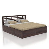 Lyon Solid Sheesham Wood Bed With Box Storage -  3 Years Warranty