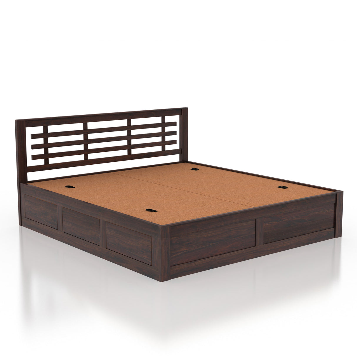 Lyon Solid Sheesham Wood Bed With Box Storage -  3 Years Warranty
