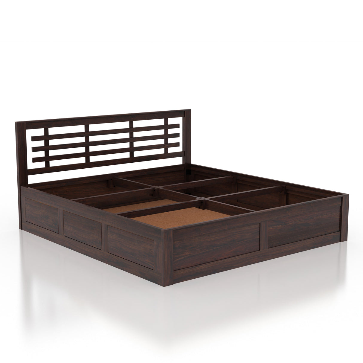 Lyon Solid Sheesham Wood Bed With Box Storage -  3 Years Warranty
