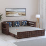 OSLO Solid Sheesham Wood 3 Seater Sofa Cum Bed With Mini Storage and Side Pockets - 3 Years Warranty