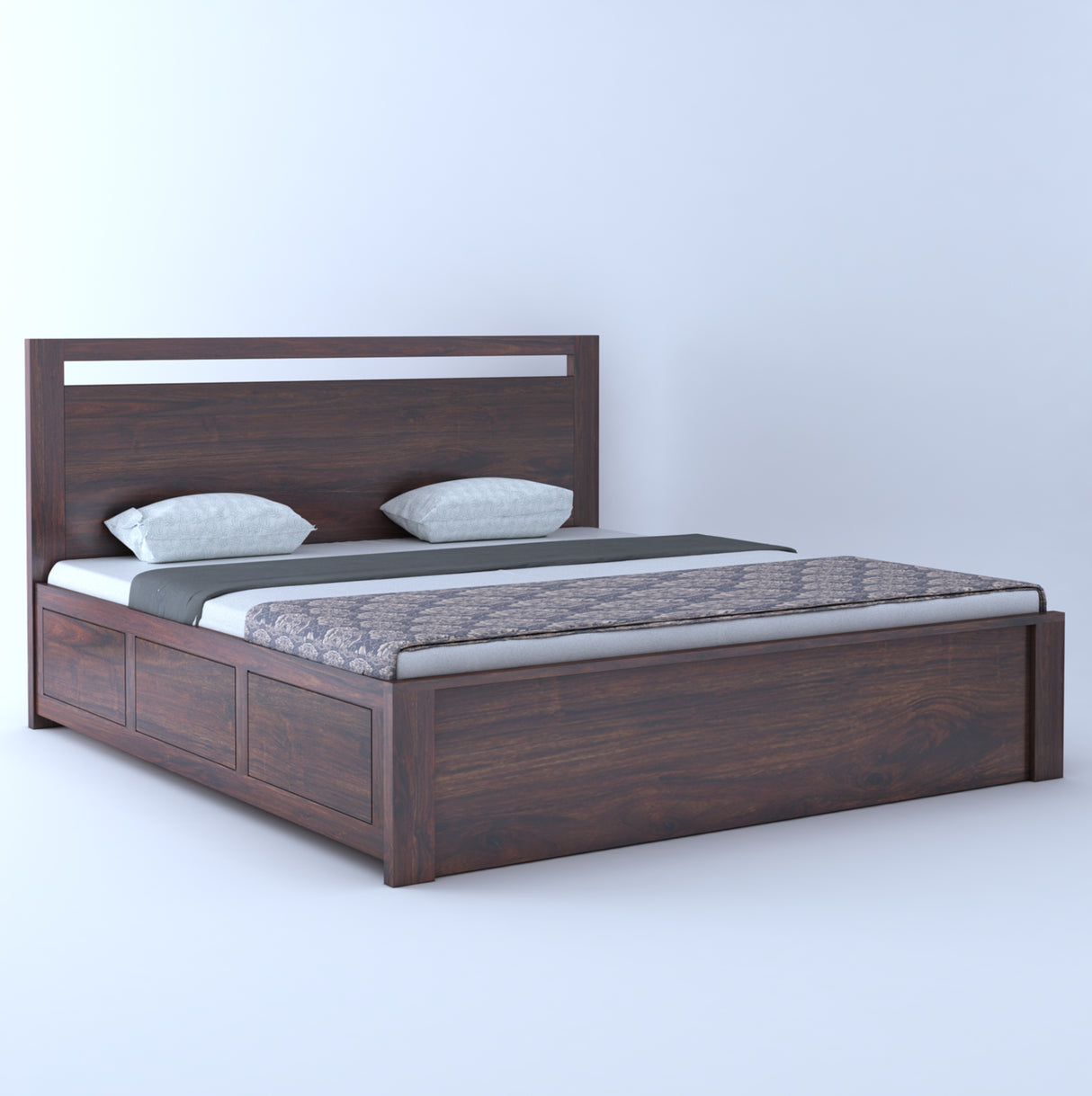 Jaipur Solid Sheesham Wood Box Storage Bed - 3 years Warranty