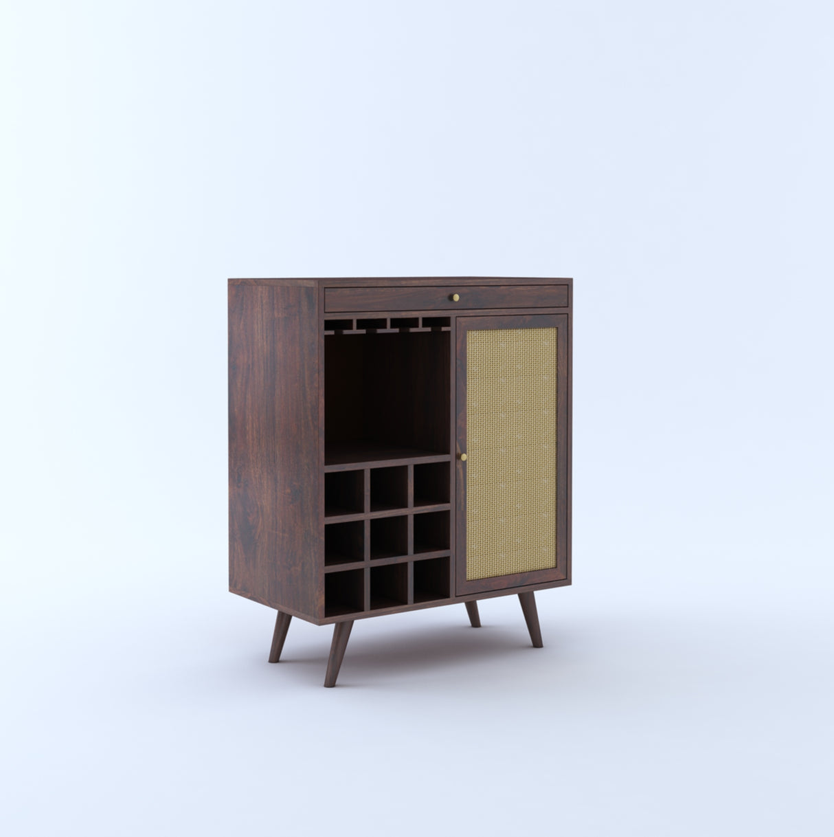 Syrus Solid Sheesham Wood Bar Unit - 3 Year Warranty
