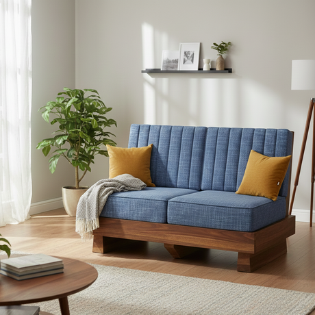 RONNY Solid Sheesham Wood 2 Seater Sofa - 3 Year Warranty (LUXE EDITION)