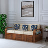 Scott Solid Sheesham Wood 3 Seater Sofa With Side Pockets - 3 years Warranty