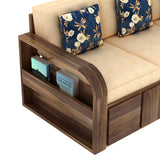 Scott Solid Sheesham Wood 3 Seater Sofa With Side Pockets - 3 years Warranty