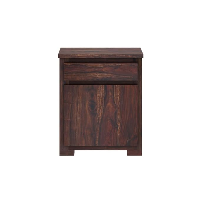 Scott Solid Sheesham Wood Bedside With Drawer and Door Storage - 3 years Warranty