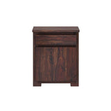 Scott Solid Sheesham Wood Bedside With Drawer and Door Storage - 3 years Warranty