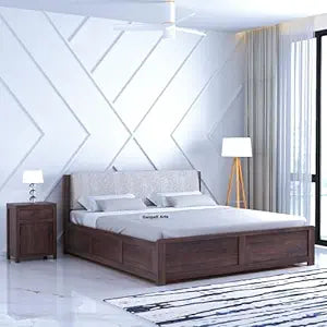 Boston Solid Sheesham Wood Bed With Box Storage - 3 years Warranty