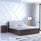Boston Solid Sheesham Wood Bed With Box Storage - 3 years Warranty