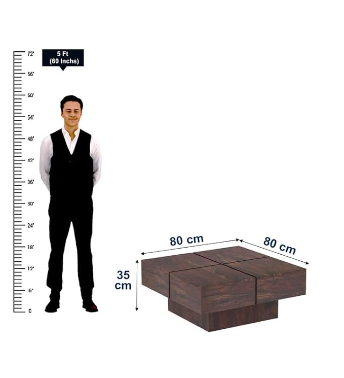 Mayor Solid Sheesham Wood Coffee Table - 3 years Warranty