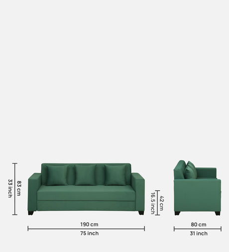 OOTY Three Seater Upholstered Sofa Velvet - 12 Months Warranty - OASIS