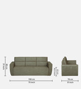 Roman Three Seater Upholstered Sofa Velvet - 12 Months Warranty - Beige Suede