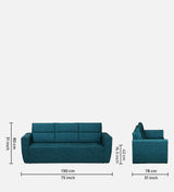Roman Three Seater Upholstered Sofa Velvet - 12 Months Warranty - Ocean Suede