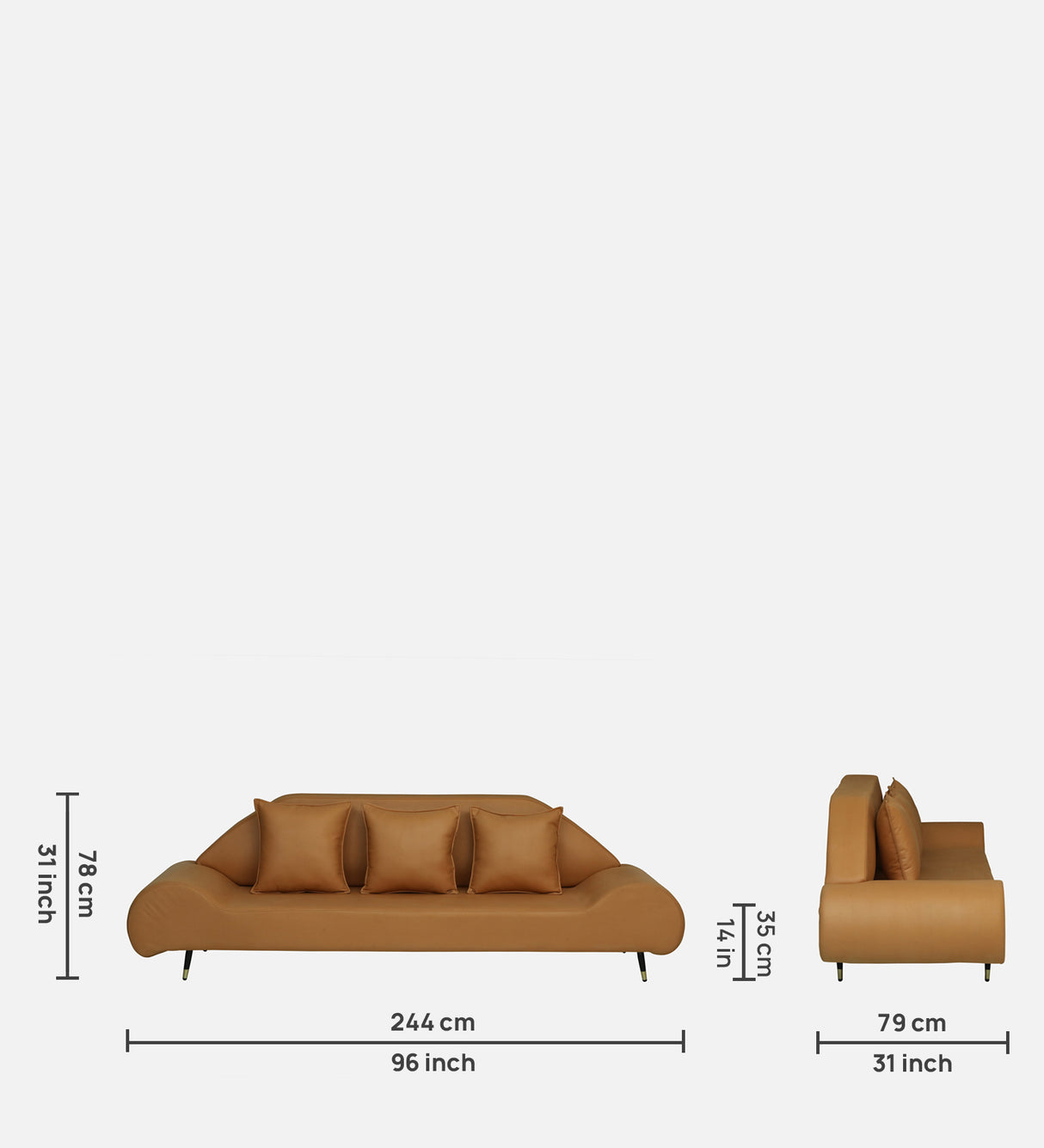 ROCKEY Three Seater Upholstered Sofa - 12 Months Warranty - SAFFARON