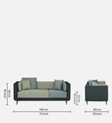 VEGAS Three Seater Upholstered Sofa Velvet - 12 Months Warranty
