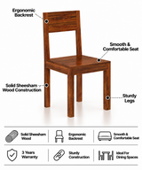 Swiss Solid Sheesham Wood Office/Study/Dining Chair - 3 Years Warranty