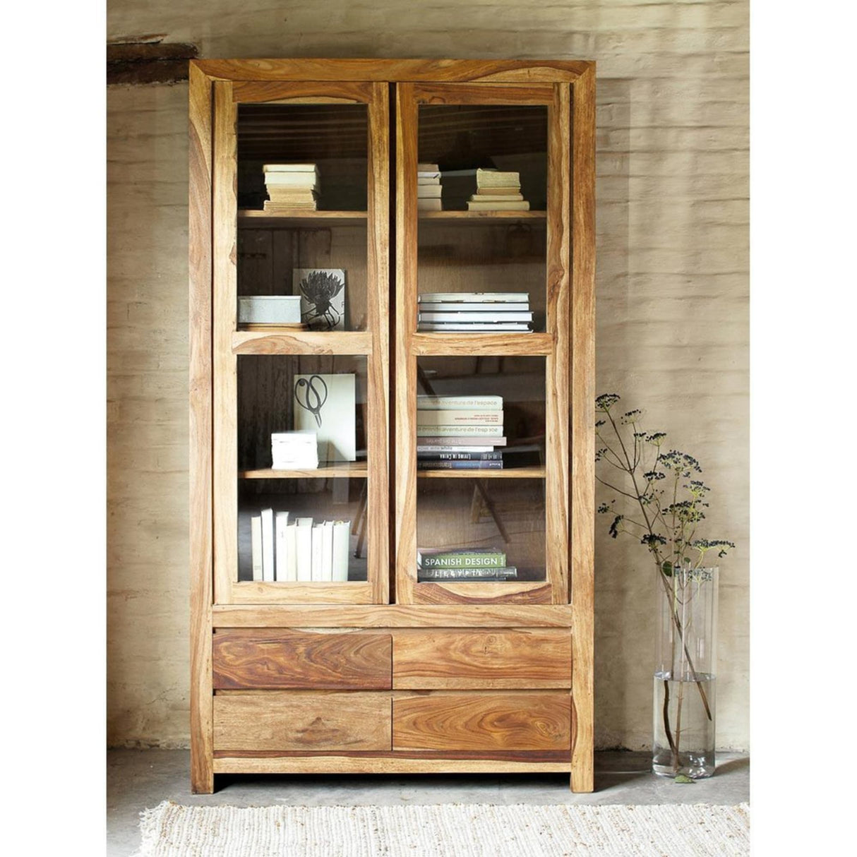 Trace Solid Sheesham Wood Display/Storage Unit - 3 Years Warranty