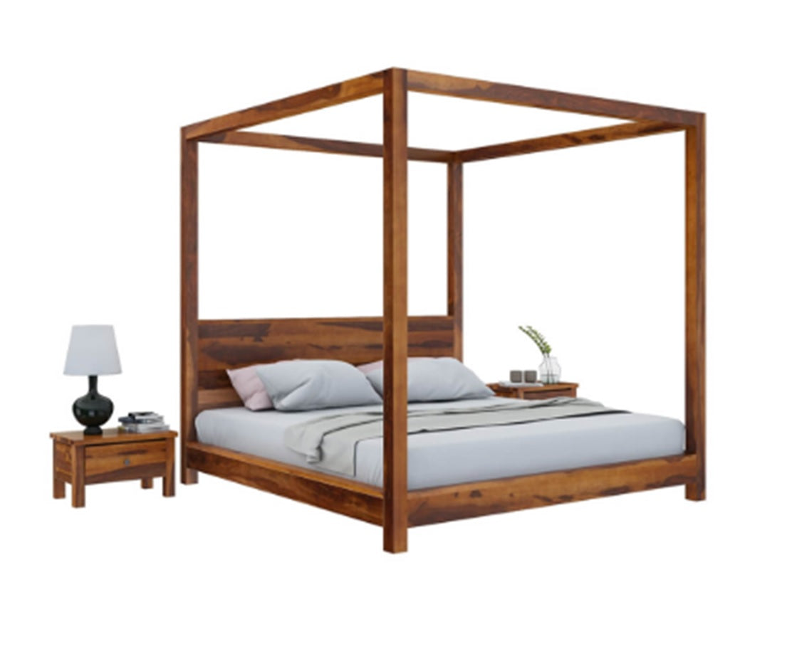 Maldives Solid Sheesham Wood Poster Bed - 3 Years Warranty