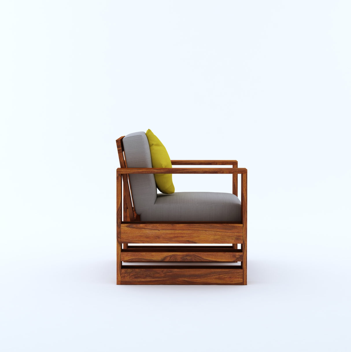 Lurid Solid Sheesham Wood Single Seater Sofa - 3 Years Warranty