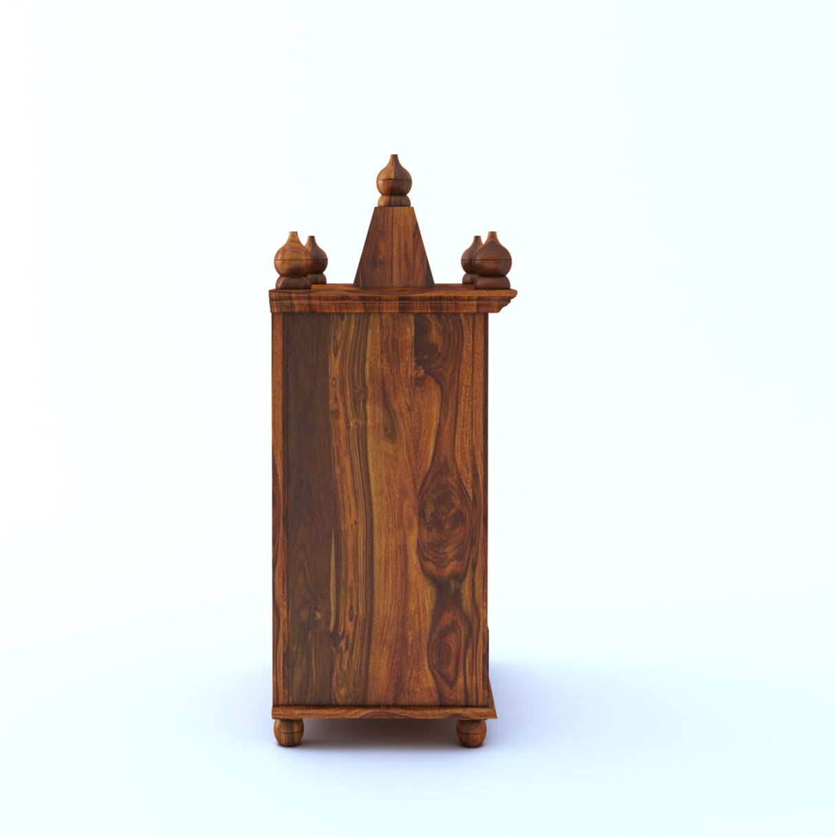 Brass Solid Sheesham Wood Mandir - 3 Years Warranty