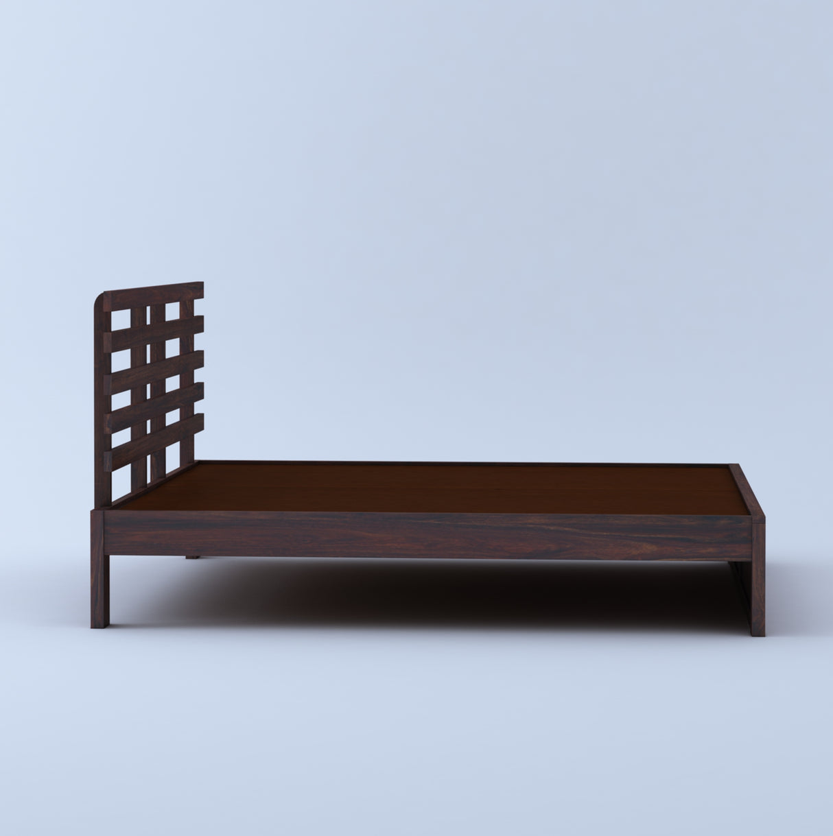 Strap Solid Sheesham Wood Bed Without Storage - 3 Years Warranty