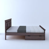 Armania Solid Sheesham Wood Bed With Two Drawer Storage - 3 Years Warranty
