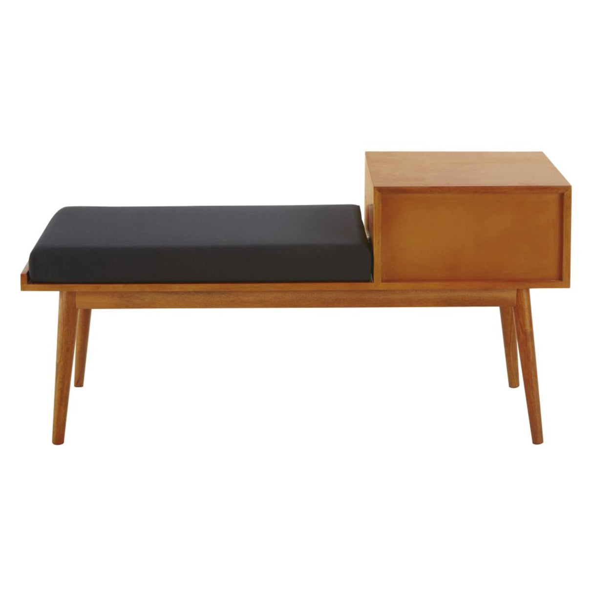 Lurid Solid Sheesham Wood Bench With Two Drawer Storage - 3 Years Warranty