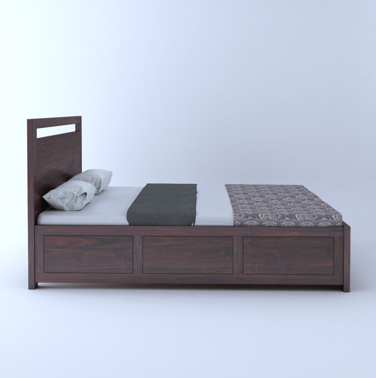 Jaipur Solid Sheesham Wood Box Storage Bed - 3 years Warranty