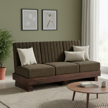 RONNY Solid Sheesham Wood 3 Seater Sofa - 3 Year Warranty (LUXE EDITION)