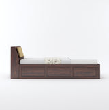 Mayor Solid Sheesham Wood Single Bed With Headboard and Box Storage - 3 Years Warranty